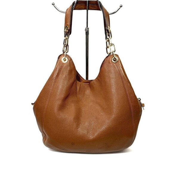 MICHAEL Michael Kors Large Fulton Triple Compartment Hobo Bag Tan Leather Gold - Picture 7 of 16